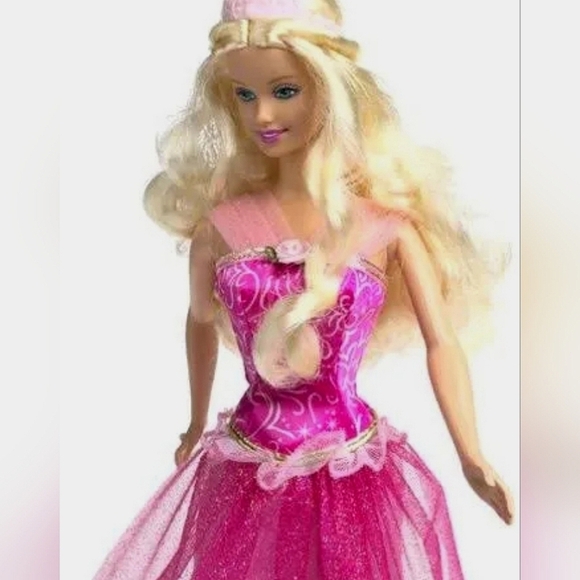 Sold Mattel Barbie Pretty Princess 2001 Boxed Long Hair Pink Barbiecore Dress - Picture 4 of 16